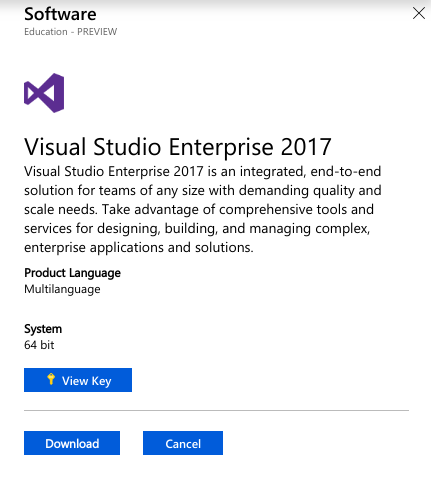 visual studio product key on laptop